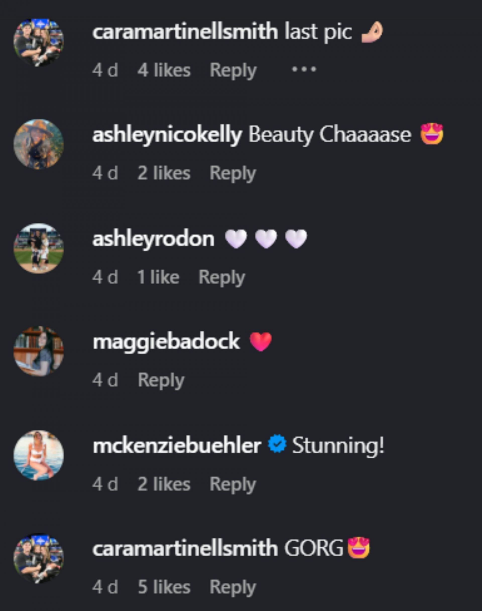 Screenshot of comments